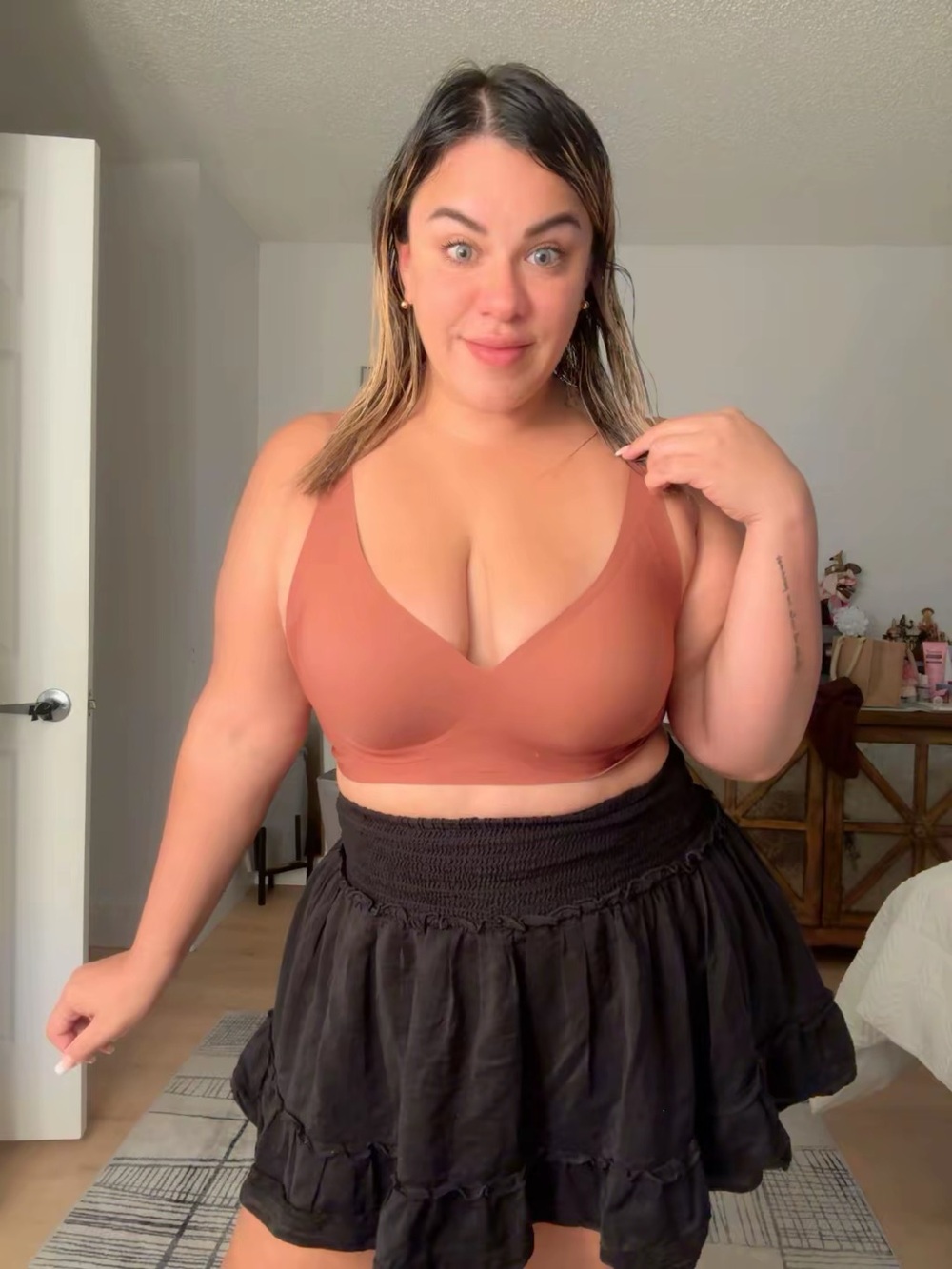 SHECURVE Terracotta Seamless Wireless Support Bra‎ Size XL – New